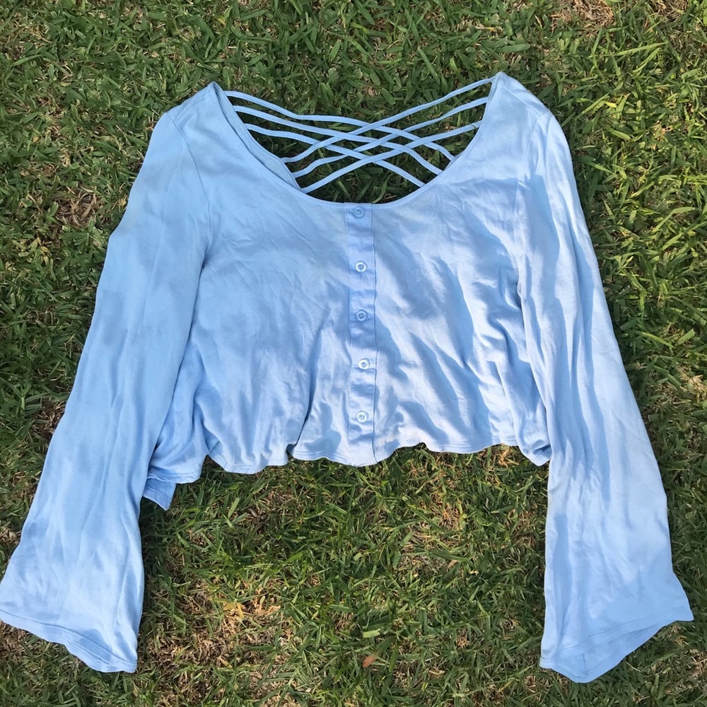 Cropped long sleeve top